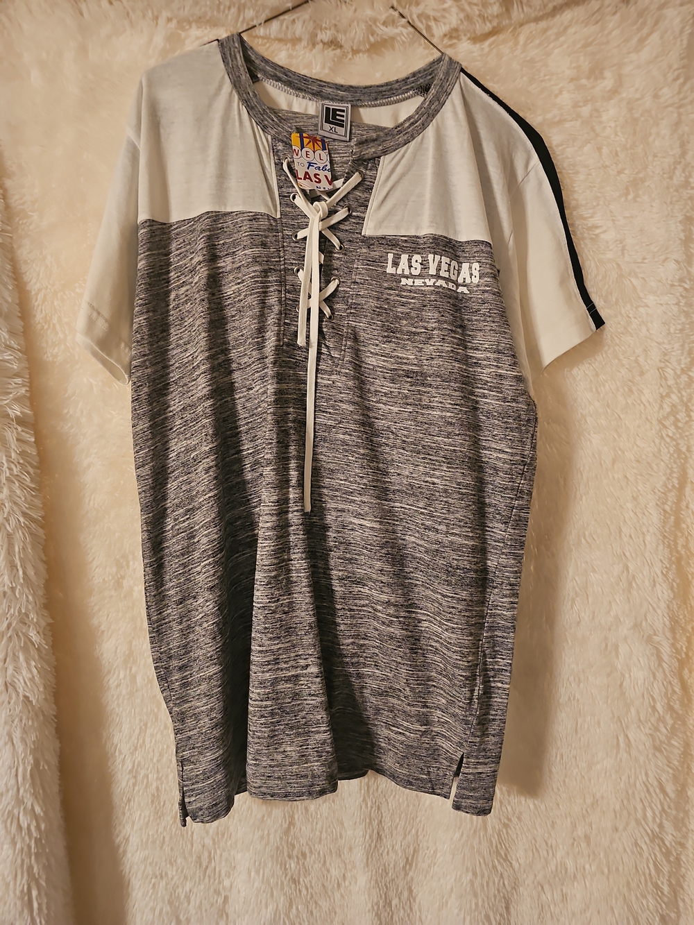 Las Vegas Nevada Men's Or Womens Heather Gray Lace-Up Tee And Pant Set